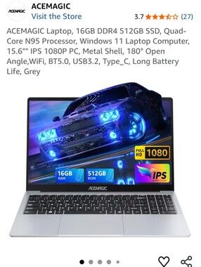 15.6" Laptop 16GB RAM 512GB SSD - Grey